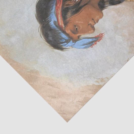 Native American  Painting White Plume Tissuepapier (Detail)