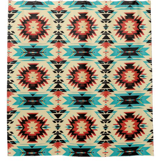 Native American patroon zonnestraal Douchegordijn (Voorkant)