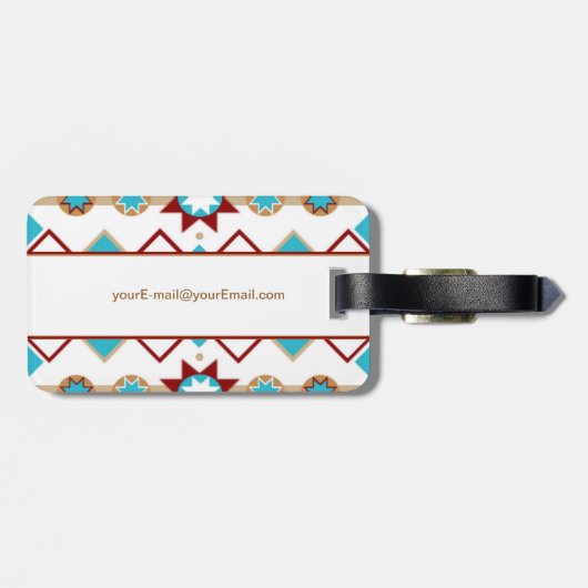 Native American Pattern Bagagelabel (Achterkant horizontaal)