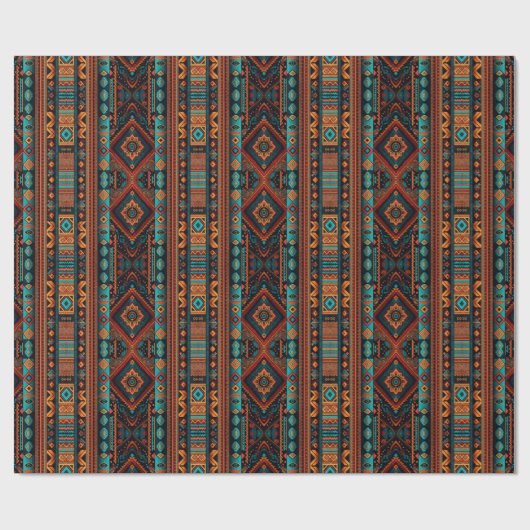 Native American Pattern Boho Cultuur Abstracte Kun Cadeaupapier (Vlak)