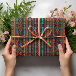 Native American Pattern Boho Cultuur Abstracte Kun Cadeaupapier