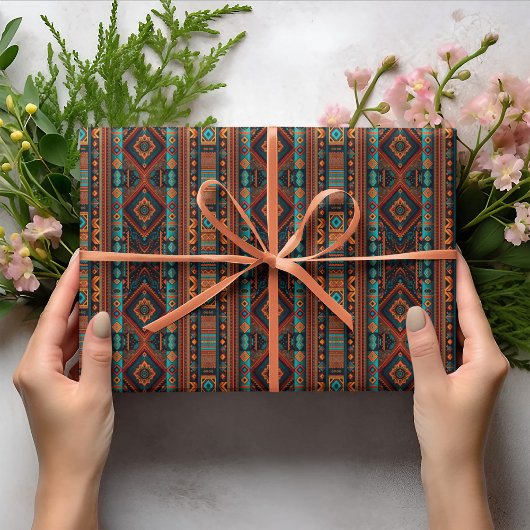 Native American Pattern Boho Cultuur Abstracte Kun Cadeaupapier