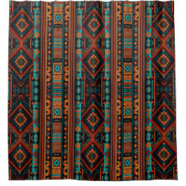 Native American Pattern Boho Cultuur Abstracte Kun Douchegordijn