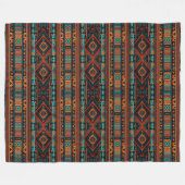 Native American Pattern Boho Cultuur Abstracte Kun Fleece Deken (Voorkant (Horizontaal))