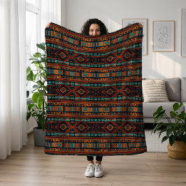Native American Pattern Boho Cultuur Abstracte Kun Fleece Deken