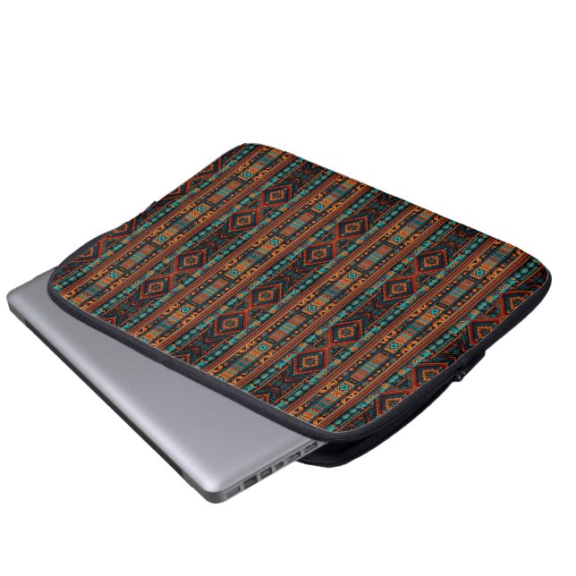 Native American Pattern Boho Cultuur Abstracte Kun Laptop Sleeve (Voorkant onderkant)