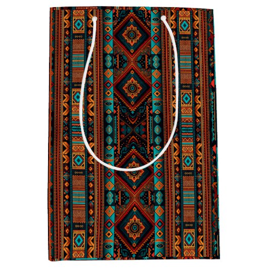 Native American Pattern Boho Cultuur Abstracte Kun Medium Cadeauzakje (Voorkant)
