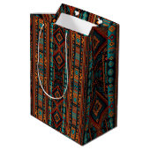 Native American Pattern Boho Cultuur Abstracte Kun Medium Cadeauzakje (Achterkant Gekanteld)