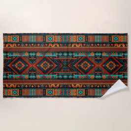 Native American Pattern Boho Cultuur Abstracte Kun Strandlaken