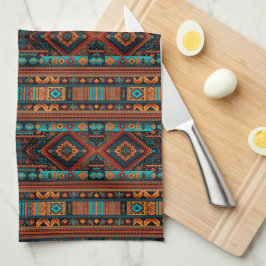 Native American Pattern Boho Cultuur Abstracte Kun Theedoek