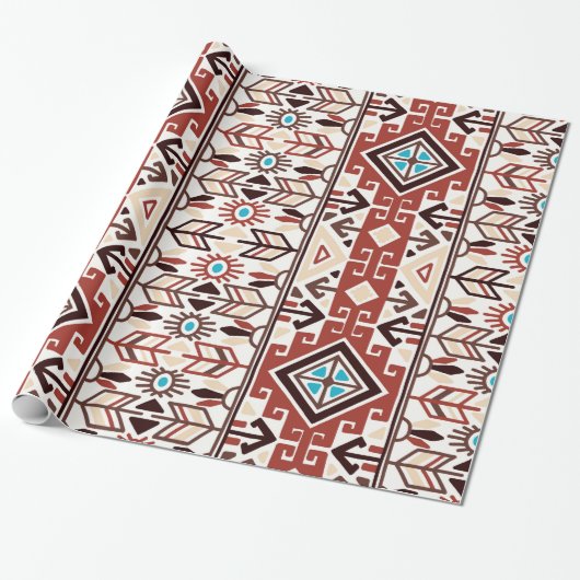 Native American Pattern Cadeaupapier (Uitgerold)
