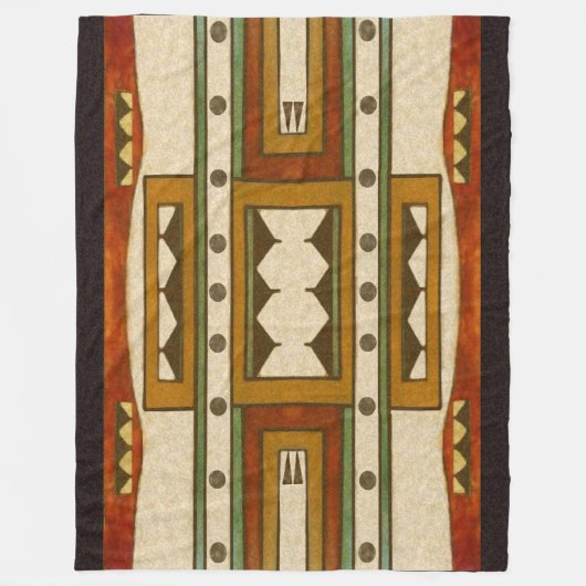 Native American Pattern: Cheyenne Design 1860's Fleece Deken (Voorkant)