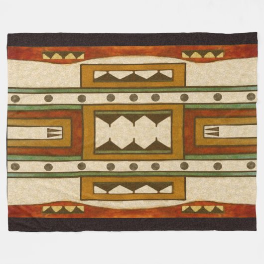 Native American Pattern: Cheyenne Design 1860's Fleece Deken (Voorkant (Horizontaal))