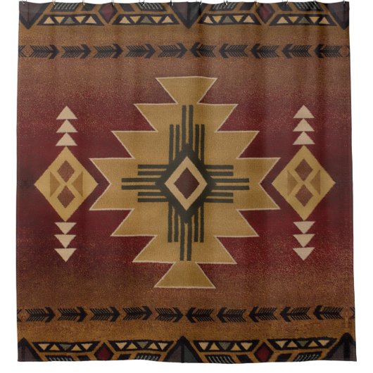 Native American Pattern Douchegordijn (Voorkant)
