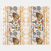 Native American Pattern Fleece Deken (Voorkant (Horizontaal))