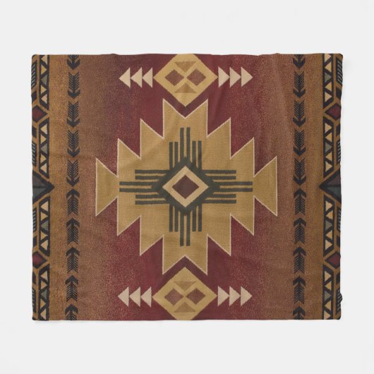 Native American Pattern Fleece Deken (Voorkant (Horizontaal))