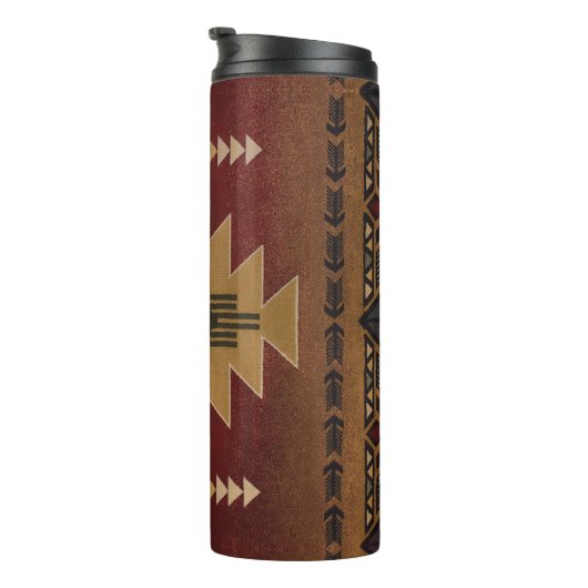 Native American Pattern Fleece Thermosbeker (Geroteerd rechts)