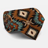 Native American Pattern Indian Culture Boho Style Stropdas (Opgerold)
