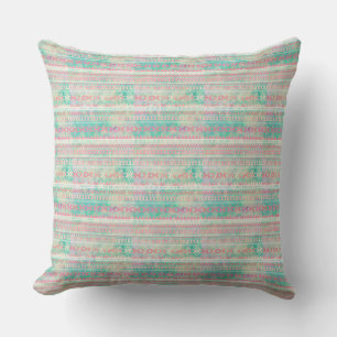 Native American Pattern Sierkussen/Pink-Green Kussen