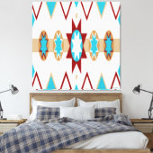 Native American Pattern Stretched Canvas Print (Insitu (Slaapkamer))