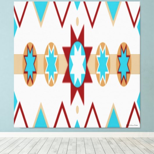 Native American Pattern Stretched Canvas Print (Insitu (Houten vloer))