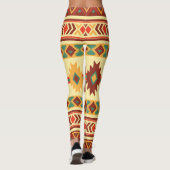 Native American Pattern: Sunny Earth tones Leggings (Achterkant)