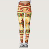 Native American Pattern: Sunny Earth tones Leggings (Voorkant)