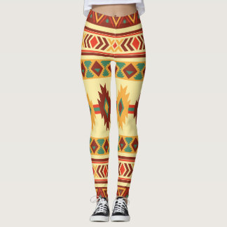 Native American Pattern: Sunny Earth tones Leggings
