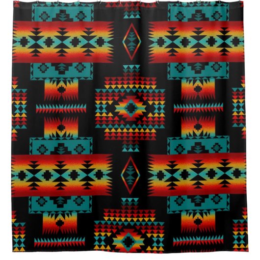 Native American Pattern Tribal Douchegordijn (Voorkant)