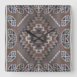 Native American Pattern Vierkante Klok