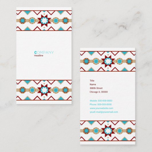Native American Pattern Visitekaartje (Voorkant / Achterkant)