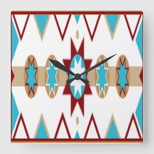 Native American Pattern Wall klok (Voorkant)