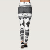 Native American Pattern: Zwart en grijs Leggings (Achterkant)