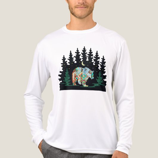 Native American Patterned Beer in Woodlands Tri-Blend Shirt (Voorkant volledig)