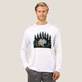 Native American Patterned Beer in Woodlands Tri-Blend Shirt (Voorkant)