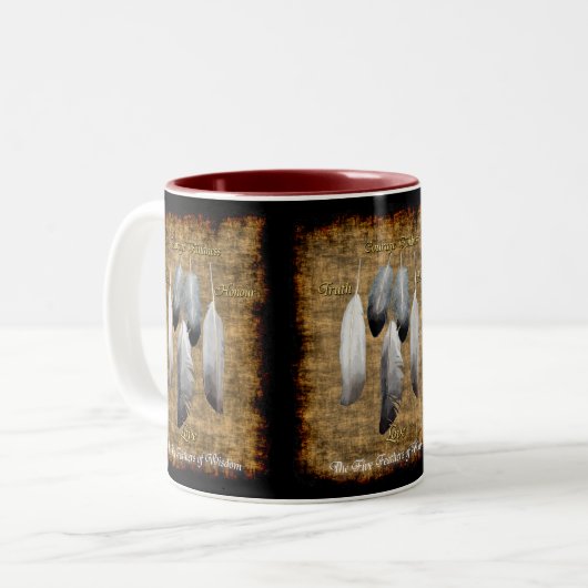 Native American Peace Feathers Designer Mok (Voorkant links)