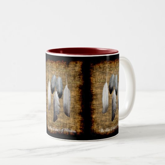 Native American Peace Feathers Designer Mok (Voorkant rechts)