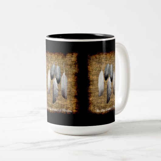 Native American Peace Feathers Designer Mok (Voorkant rechts)