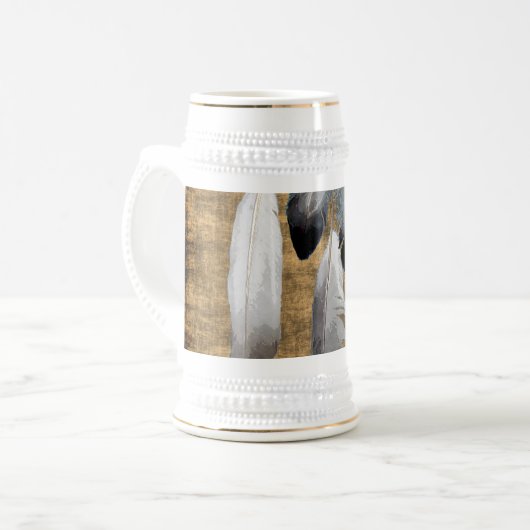 Native American Peace Feathers Designer Mok (Voorkant links)