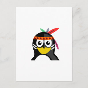 Native American Penguin Briefkaart