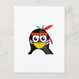 Native American Penguin Briefkaart