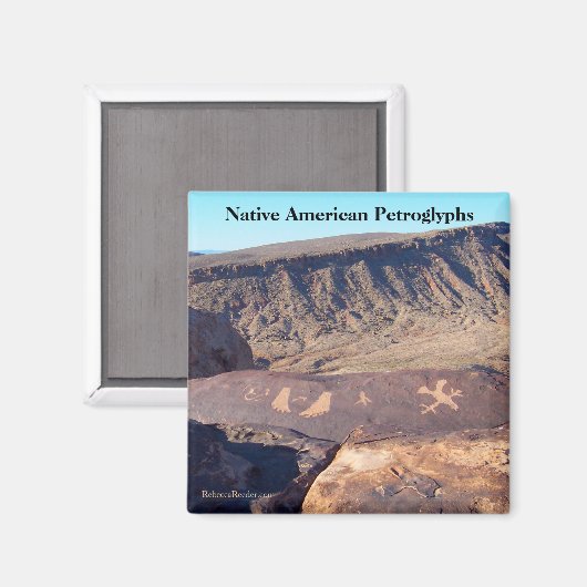 Native American Petroglyphs Foto Magneet (Voorkant / Achterkant)