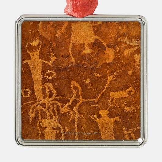 Native American petroglyphs, Rochester Panel, Metalen Ornament (Voorkant)