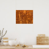Native American petroglyphs, Rochester Panel, Poster (Keuken)