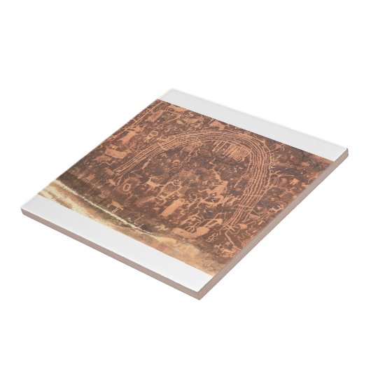 Native American Petroglyphs Rochester Panel Tegeltje (Zijkant)