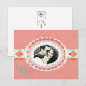 Native American Photo Save the Date Aankondigingskaart (Voorkant / Achterkant)