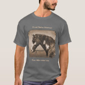 Native American Pinto War Horse in Sepia T-shirt (Voorkant)
