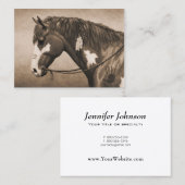 Native American Pinto War Horse in Sepia Visitekaartje (Voorkant / Achterkant)