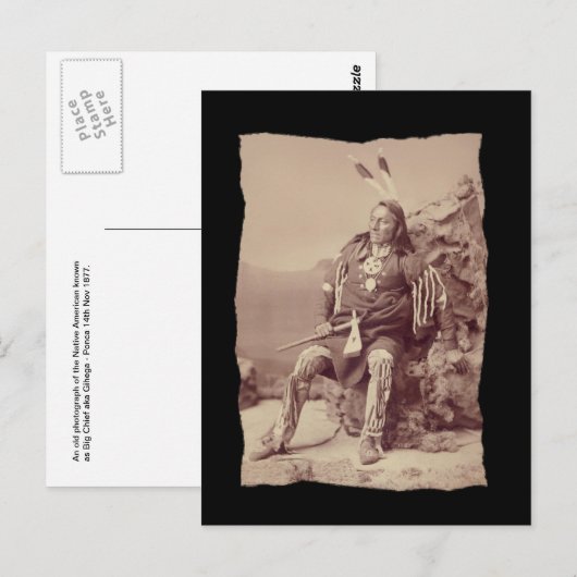  Native American Ponka Big Chief Briefkaart (Voorkant / Achterkant)
