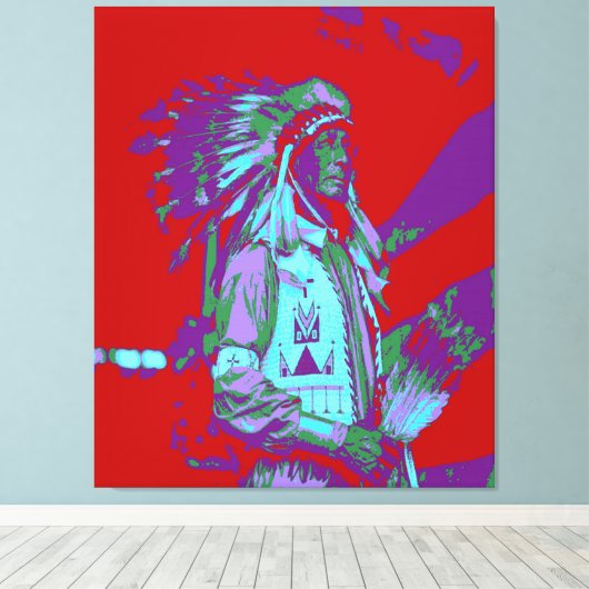 Native American Pop Art Canvas Afdruk (Insitu (Houten vloer))